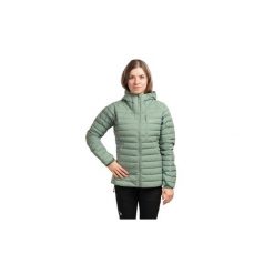 Kurtka puchowa damska Microlight Windstopper Hoody Women. Zielone kurtki sportowe damskie RAB, bez wzorów, z puchu, bez ramiączek, bez kaptura, trekkingowe, windstopper. Za 1,509.99 zł.