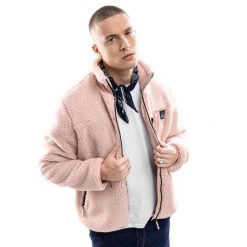 Kurtka polarowa Lifestyle Męska Sherpa Madryn. Czerwone kurtki męskie SIROKO, l, bez wzorów, z polaru, bez kaptura. Za 379.00 zł.