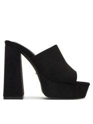 DeeZee Klapki F7979-1 Czarny. Czarne klapki damskie DeeZee, bez wzorów, z materiału, bez obcasa, bez zapięcia. Za 159.99 zł.
