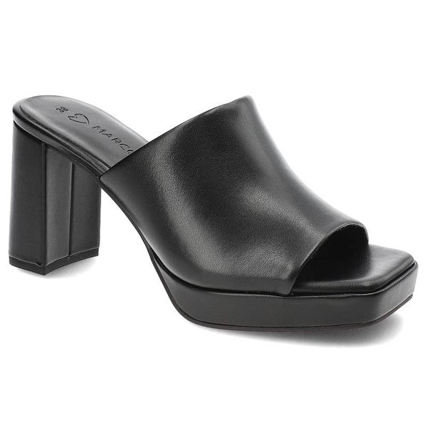 Czarne Klapki Marco Tozzi Eleganckie Buty Na Obcasie. Czarne klapki damskie Marco Tozzi, na lato, bez wzorów, ze skóry ekologicznej, eleganckie, bez obcasa, na obcasie, bez zapięcia. Za 185.00 zł.