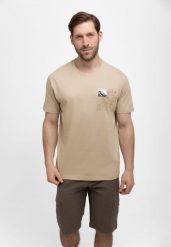Szorty, bojówki, Comfort Fit, P-THOR. Brązowe szorty męskie Volcano, bez wzorów, z elastanu. Za 179.99 zł.