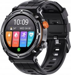 Smartwatch Veltori VT130-1 Czarny Pasek Silikonowy. Czarne zegarki smartwatch Giewont, bez wzorów. Za 147.43 zł.