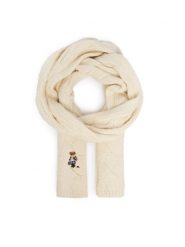 Polo Ralph Lauren Szalik 455P23849001 Kremowy. Białe rękawiczki damskie Polo Ralph Lauren, bez wzorów, z wełny. Za 599.99 zł.