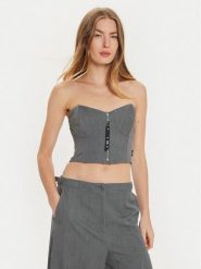 TWINSET Top 242AM2044 Szary Slim Fit. Szare topy damskie Twinset, m, bez wzorów, z syntetyku, bez kołnierzyka, bez ramiączek. Za 339.99 zł.