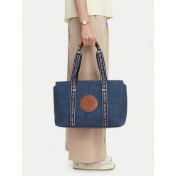 Torebka Beverly Hills Polo Club. Niebieskie shopperki damskie Beverly Hills Polo Club, bez wzorów, bez dodatków. Za 179.99 zł.