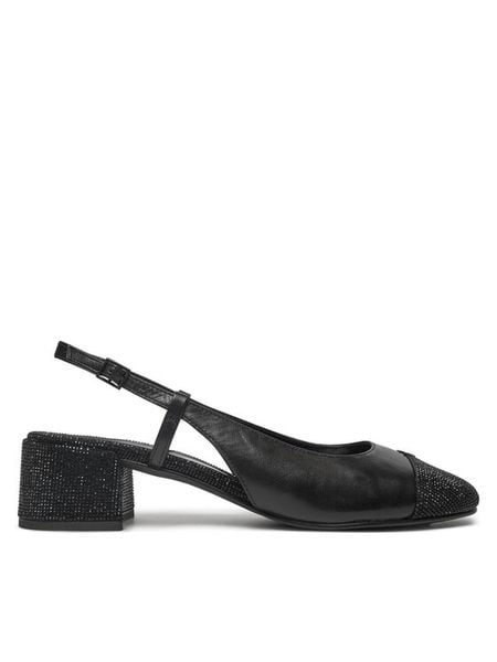 Tory Burch Czółenka Cap-Toe Pave Singback Pump 160256 Czarny. Czarne czółenka damskie Tory Burch, bez wzorów, ze skóry, bez obcasa, bez zapięcia. Za 939.99 zł.
