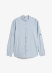 Koszula w ludowym stylu z bawełny, regular fit. Szare koszule męskie bonprix, l, bez wzorów, z bawełny, bez kołnierzyka, bez ramiączek. Za 109.99 zł.