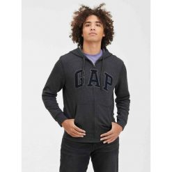 Bluza męska GAP V-Heritage Logo FZ. Szare bluzy męskie GAP, m, bez wzorów, bez ramiączek, bez kaptura. Za 129.99 zł.