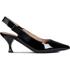 Geox - Szpilki. Czarne szpilki damskie Geox, bez wzorów, z materiału, bez obcasa, na obcasie, bez zapięcia. W wyprzedaży za 319.90 zł.