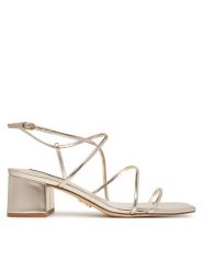 Steve Madden Sandały Remmi SM11003296 Złoty. Żółte sandały damskie Steve Madden, bez wzorów, ze skóry, bez obcasa, na słupku, bez zapięcia. Za 309.99 zł.
