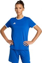 Koszulka damska adidas Entrada 26 Jersey niebieska JZ2495 L. Niebieskie bluzki damskie Adidas, l, bez wzorów, z jersey, bez kołnierzyka, bez ramiączek. Za 86.34 zł.