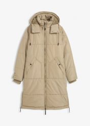 Płaszcz pikowany. Zielone płaszcze damskie bonprix, bez wzorów, bez kołnierzyka, bez kaptura. Za 359.99 zł.