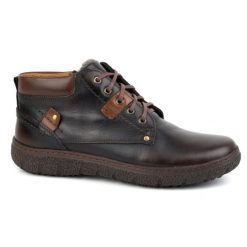 Kampol Buty męskie ocieplane skórzane zimowe 108/K brązowe. Brązowe botki męskie na zimę, bez wzorów, sportowe, bez obcasa, bez zapięcia. Za 484.00 zł.