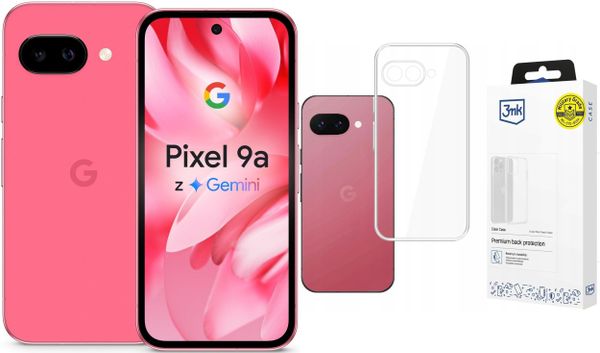 Smartfon Pixel 9A 5G 8/128GB Różowy (GA09565-GB) + Etui Clear Case. Czerwone smartfony Google. Za 1,818.00 zł.