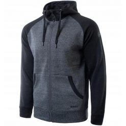 Rozpinana bluza z kapturem dla mężczyzn Hi-tec Selan. Szare bluzy sportowe męskie Hi-tec, m, bez wzorów, z kapturem, na fitness i siłownię. W wyprzedaży za 119.99 zł.