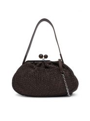 Weekend Max Mara Torebka 2615511105650 Brązowy ciemny. Brązowe torebki wizytowe damskie Weekend Max Mara, bez wzorów, z materiału, bez dodatków. Za 1,579.00 zł.