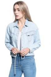 DAMSKA KURTKA JEANSOWA LEE RIDER DRAWSTRING JKT RELAXED L54LGGQB 112112791. Kurtki damskie Lee, l, bez wzorów, z jeansu, bez kaptura. Za 199.99 zł.