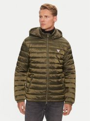 Guess Kurtka puchowa M4YL99 WG922 Zielony Regular Fit. Zielone kurtki męskie Guess, m, z aplikacjami, z puchu, bez kaptura. Za 779.99 zł.