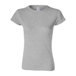 Koszulka Damska Softstyle Heather. Brązowe bluzki damskie GILDAN, xl, bez wzorów, sportowe, bez kołnierzyka, bez ramiączek. Za 38.99 zł.