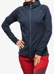 Bluza z kapturem damska Houdini Outright Houdi. Niebieskie bluzy damskie Houdini, m, bez wzorów, z materiału, klasyczne, bez ramiączek, z kapturem. Za 785.39 zł.