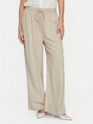 Vila Spodnie materiałowe Pricil 14079560 Beżowy Loose Fit. Brązowe spodnie materiałowe damskie Vila, bez wzorów, z materiału. Za 89.99 zł.