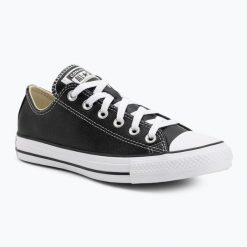 Trampki Converse Chuck Taylor All Star Leather. Czarne trampki i tenisówki damskie Converse, bez wzorów, ze skóry, bez zapięcia. Za 265.03 zł.