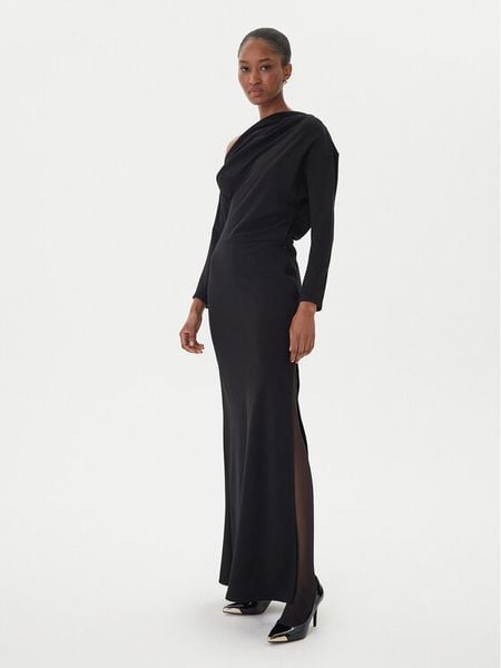 Eleh Sukienka wieczorowa EFW250188 Czarny Regular Fit. Czarne sukienki damskie Eleh, bez wzorów, z syntetyku, wizytowe, bez kołnierzyka, bez ramiączek. Za 549.99 zł.