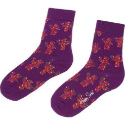 Skarpety Wysokie Unisex HAPPY SOCKS - CAC01-5000 Fioletowy. Fioletowe skarpetki damskie Happy Socks, bez wzorów, z bawełny. Za 34.90 zł.