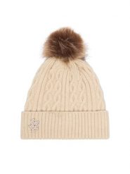 Liu Jo Czapka 2F6008 MA33S Kremowy. Białe czapki damskie Liu Jo, na zimę, bez wzorów. Za 249.99 zł.