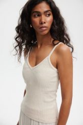 TOP CAMI PIASKOWY S - Flawless. Topy damskie Flawless, s, bez wzorów, z bawełny, klasyczne, bez kołnierzyka, bez ramiączek. Za 199.00 zł.