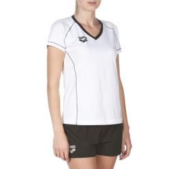 Koszulka damska Arena Team Line SS Tee. Czerwone koszulki sportowe damskie ARENA, xs, bez wzorów, z materiału, bez ramiączek. Za 48.84 zł.