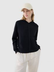 4F Bluza dresowa rozpinana z modalem damska - czarna XXL. Czarne bluzy damskie 4F, xs, bez wzorów, z dresówki, sportowe, bez ramiączek, z kapturem. W wyprzedaży za 139.99 zł.
