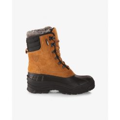 Ocieplane, wodoodporne buty zimowe Kilpi ANTARTIC HIGH WP-M. Brązowe buty zimowe męskie Kilpi, na zimę, bez wzorów, z nylonu, bez obcasa, bez zapięcia. Za 473.69 zł.