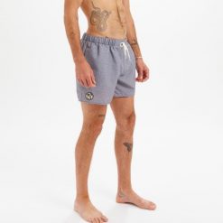 Spodenki surfingowe męskie Olaian 100 Heather 15". Brązowe szorty męskie OLAIAN, bez wzorów, z materiału, sportowe. Za 49.99 zł.