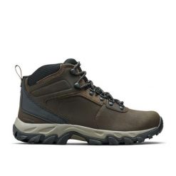 Buty trekkingowe męskie Columbia Newton Ridge Plus II. Brązowe buty zimowe męskie Columbia, bez wzorów, z gumy, bez obcasa, bez zapięcia. Za 313.99 zł.