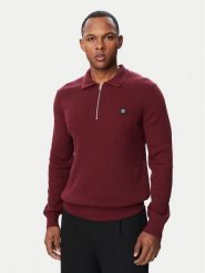 HUGO Sweter 50570380 Bordowy Regular Fit. Czerwone swetry męskie Hugo, m, bez wzorów, z syntetyku, bez kołnierzyka, bez ramiączek. Za 699.99 zł.