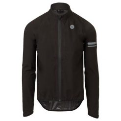 Męska kurtka przeciwdeszczowa rowerowa Essential Poray 10.000. Czarne kurtki męskie AGU, l, bez wzorów, z materiału, bez kaptura. Za 433.35 zł.