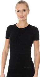 Brubeck SS00970A Koszulka damska z krótkim rękawem COMFORT COTTON czarny XL. Czarne bluzki damskie Brubeck, xl, bez wzorów, bez kołnierzyka, bez ramiączek. Za 90.09 zł.