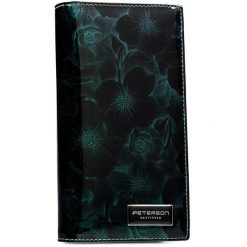 Portfel damski Peterson PTN PS1431-FDS zielony. Zielone portfele damskie Peterson, z lakierowanej skóry. Za 129.99 zł.