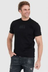 DSQUARED2 Czarny t-shirt męski ibra. Czarne t-shirty męskie Dsquared2, l, bez wzorów, bez kołnierzyka, bez ramiączek. W wyprzedaży za 599.99 zł.