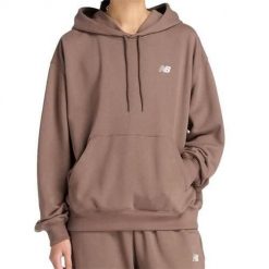 Bluza sportowa damska New Balance WT41507ABP. Brązowe bluzy damskie New Balance, l, bez wzorów, z materiału, sportowe, bez ramiączek, z kapturem. Za 351.00 zł.