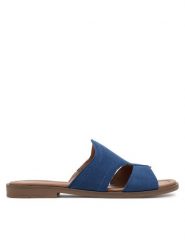 Lasocki Klapki WI23-FOXI-57 Niebieski. Niebieskie klapki damskie Lasocki, bez wzorów, ze skóry, bez obcasa, bez zapięcia. Za 149.99 zł.