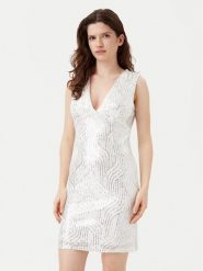 YAS Sukienka koktajlowa Olga 26036725 Srebrny Regular Fit. Szare sukienki damskie YAS, bez wzorów, z syntetyku, wizytowe, bez kołnierzyka, bez ramiączek. Za 319.99 zł.