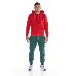Męska bluza z kapturem i zamkiem błyskawicznym na całej długości Heavy Basic. Czerwone bluzy męskie LEONE 1947 APPAREL, l, bez wzorów, z tkaniny, sportowe, bez ramiączek, z kapturem. W wyprzedaży za 223.60 zł.