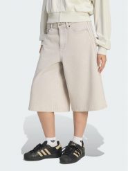 Adidas Bermudy KQ6477 Beżowy jasny Oversize. Brązowe szorty damskie Adidas, bez wzorów, z jeansu. Za 259.99 zł.