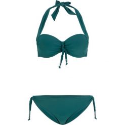 Bikini na fiszbinach (2 części) bonprix zielony. Zielone bikini bonprix, bez wzorów. Za 52.99 zł.