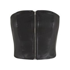 Top Damski Skóra Syntetyczna Bez Ramiączek. Czarne topy damskie Urban Classics, m, bez wzorów, ze skóry, sportowe, bez kołnierzyka, bez ramiączek. Za 120.99 zł.