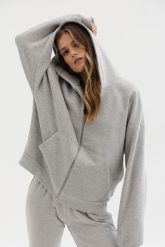 BLUZA IGA SZARY MELANŻ One size - Flawless. Szare bluzy damskie Flawless, uniwersalny, bez wzorów, z bawełny, sportowe, bez ramiączek, bez kaptura. Za 430.00 zł.
