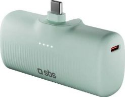 SBS EcoPower 5000 mAh 10W z wbudowanym portem USB-C zielony. Zielone powerbanki . Za 87.90 zł.
