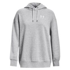 Damska bluza z kapturem Under Armour Essential Flc OS. Białe bluzy damskie Under Armour, bez wzorów, z dzianiny, bez ramiączek, z kapturem. Za 287.50 zł.